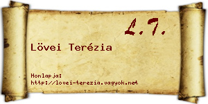 Lövei Terézia névjegykártya